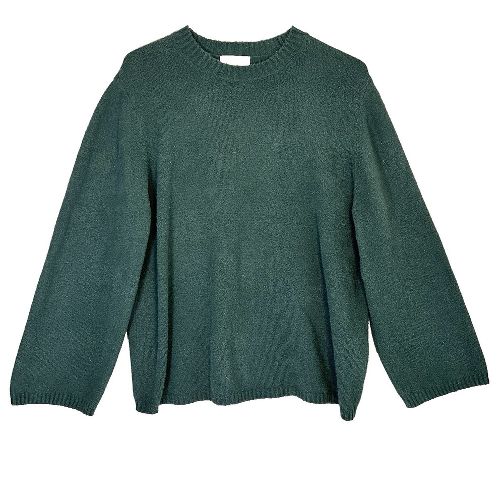 Nordstrom‎ Treasure & Bond Women's Dark Green Crewneck Pullover Grunge Sweater L